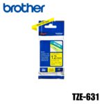 Cinta de Impresora Brother (TZE-631) Original Negro sobre Amarillo PT-1280, PT-D200, PT-D210