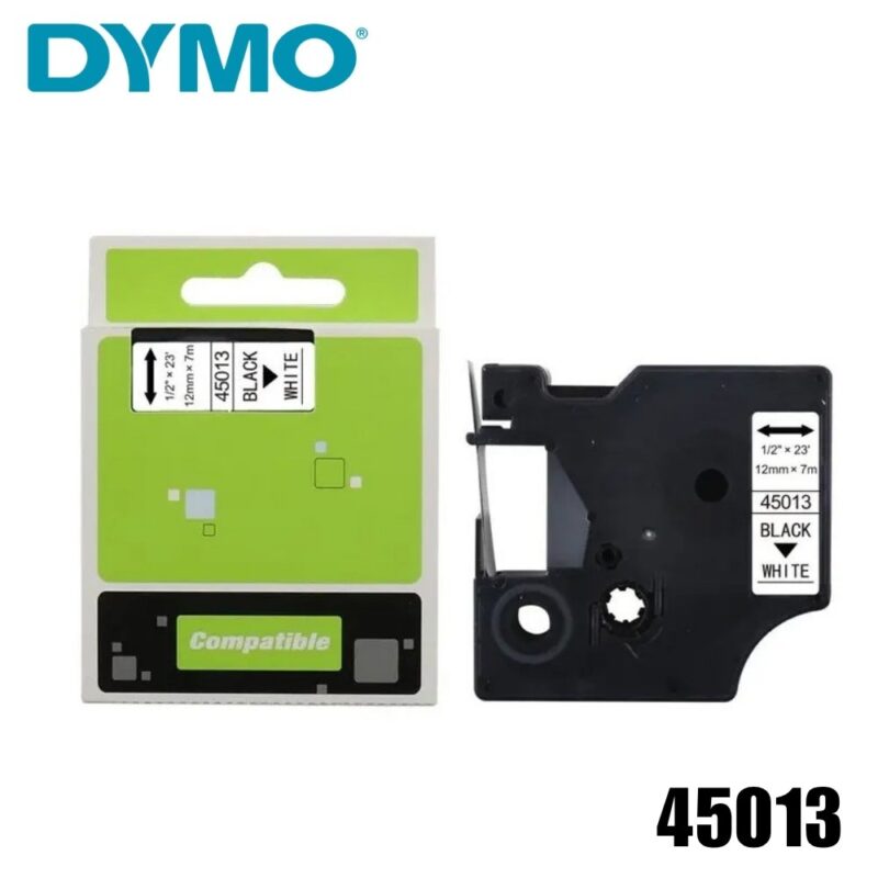 Cinta de Impresora Dymo (45013) Original Negro sobre Blanco LabelManager 160, 210D, 280
