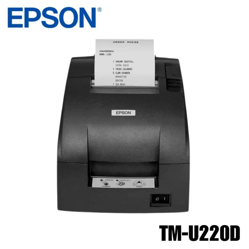 Impresora de tickets Epson TM-U220D, matricial de 9 pines para punto de venta con corte manual