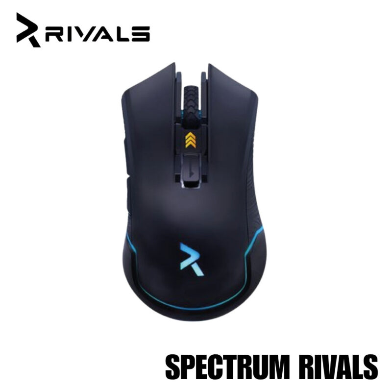 Mouse Gamer SPECTRUM RIVALS Inalámbrico RGB Negro Sensor Óptico de Alta Precisión Ligeros y Ergonómicos