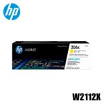 Toner HP 206X Original Amarillo (W2112X) Color LaserJet Pro M255dw, M255nw, MFP M282nw | 2450 Pag
