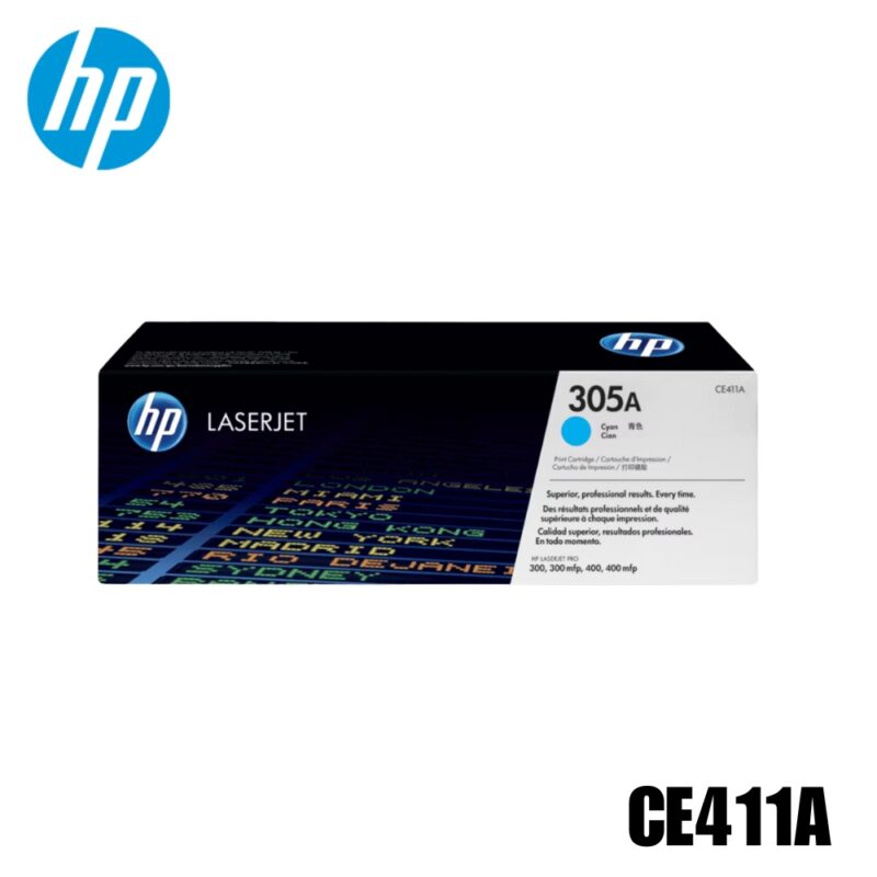 Toner HP 305A Original Cian (CE411A) LaserJet Pro 300 M351a, MFP M375nw, Pro 400 M451nw | 2600 Pag