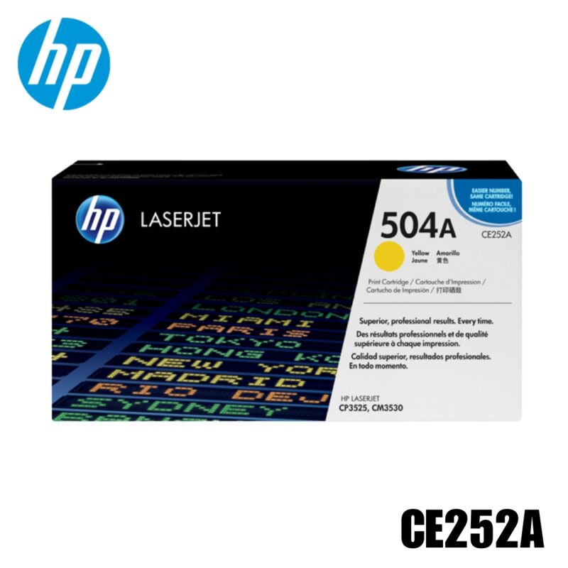 Toner HP 504A Original Amarillo (CE252A) Color LaserJet CP3525dn, CP3525n, CP3525x | 7000 Pag