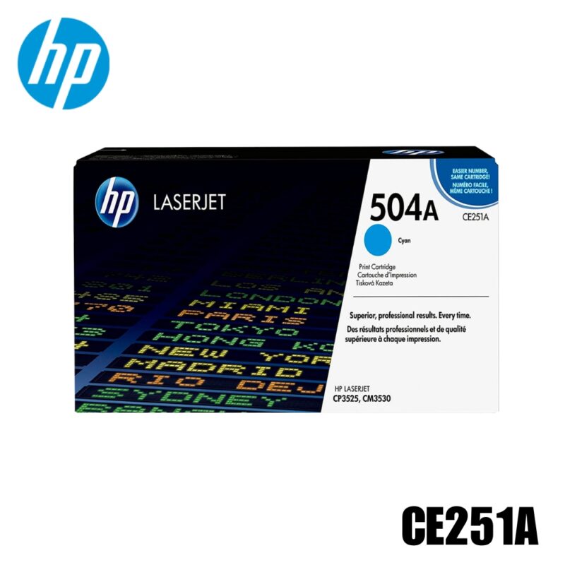 Toner HP 504A Original Cian (CE251A) Color LaserJet CP3525dn, CP3525n, CP3525x | 7000 Pag