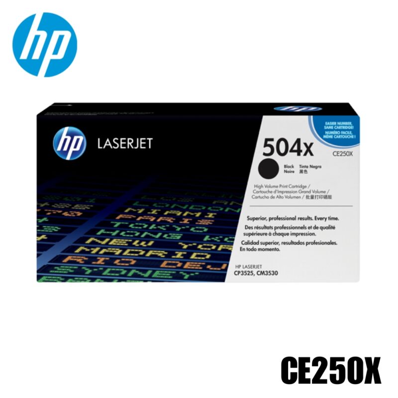 Toner HP 504X Original Negro (CE250X) Color LaserJet CP3525dn, CP3525n, CP3525x | 10500 Pag
