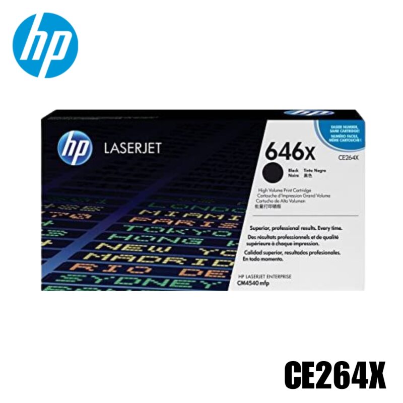 Toner HP 646X Original Negro (CE264X) Color LaserJet Enterprise CM4540 MFP, CM4540f MFP, CM4540fskm MFP | 17000 Pag