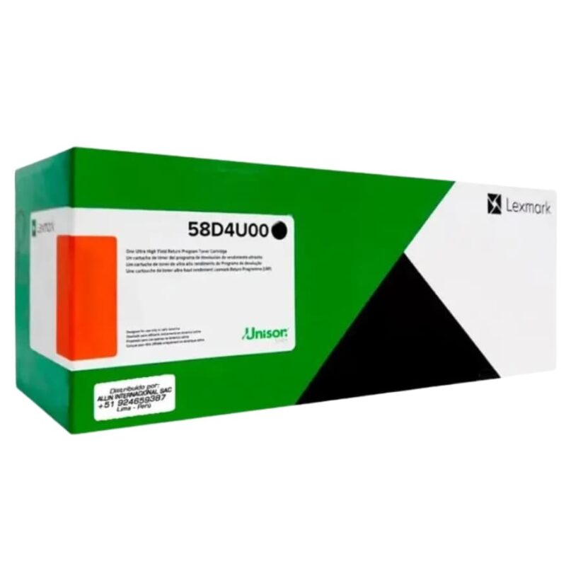 Toner Lexmark 58D4U00 Original Black | MS823-MX722-MX822-MX826 | 20000 Pag