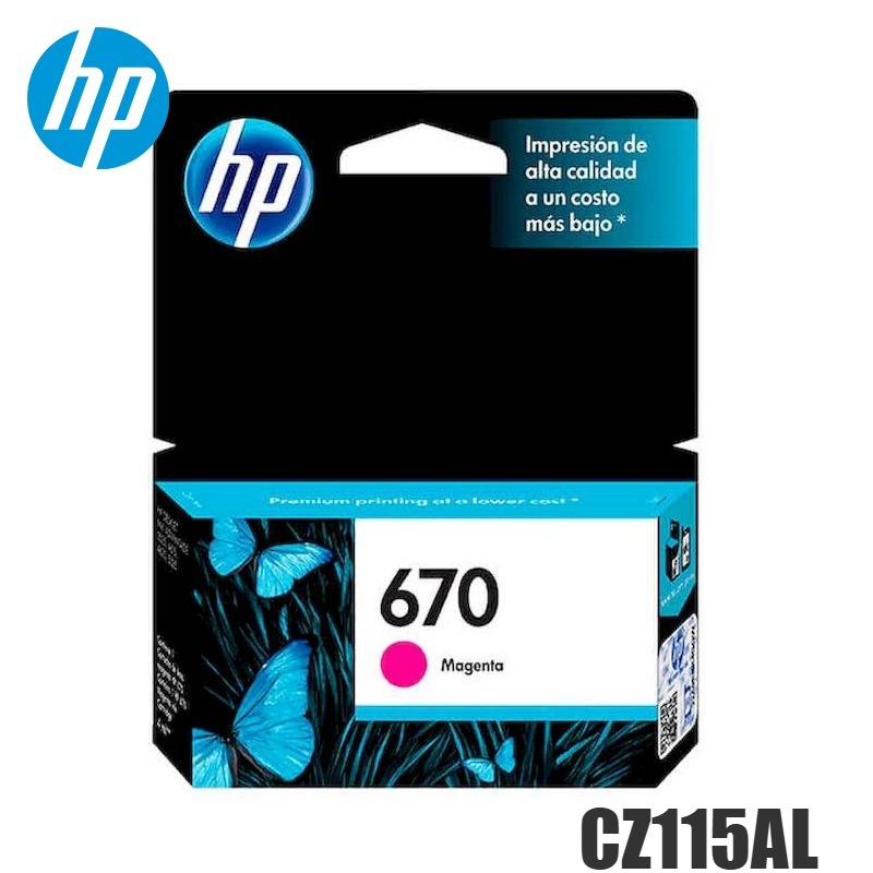 Tinta HP 670 original CZ115AL Magenta