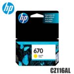 Tinta HP 670 original CZ116AL Yellow