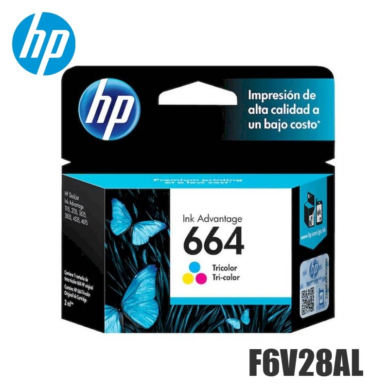 Tinta HP 664 original F6V28AL Tricolor