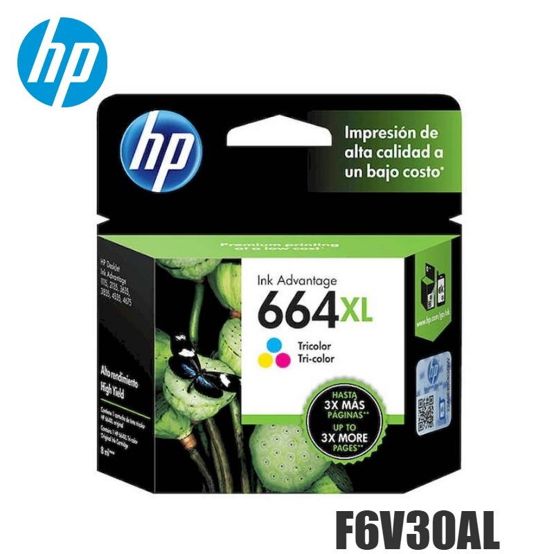Tinta HP 664XL original F6V30AL Tricolor