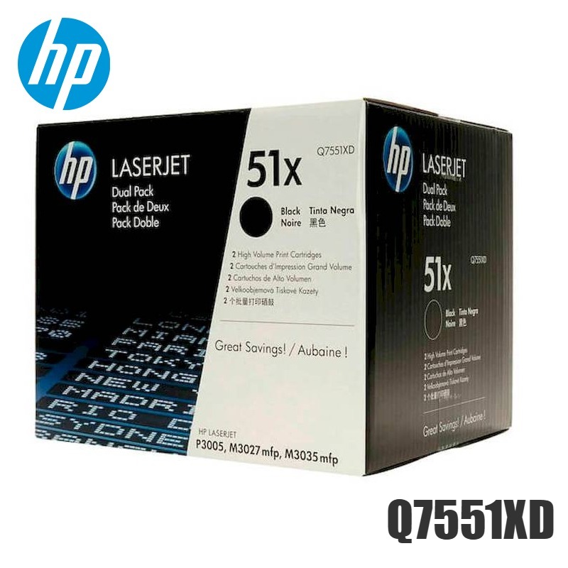 Tóner HP 51XD original Q7551XD dual pack