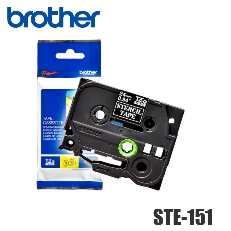 Cinta Brother STE-151 Negro sobre Blanco