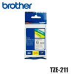 Cinta Brother TZE-211 Negro sobre Transparente