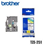 Cinta Brother TZE-251 Negro sobre Blanco
