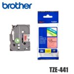Cinta Brother TZE-441 Negro sobre Rojo