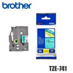 Cinta Brother TZE-741 Negro sobre Verde