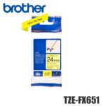 Cinta Brother TZE-FX651 Negro sobre Amarillo