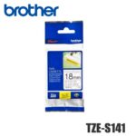 Cinta Brother TZE-S141 Negro sobre Transparente